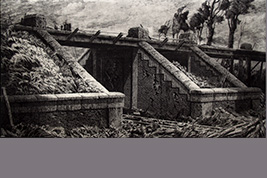 Gravure - Carrefour suspendu - Gérard Jan