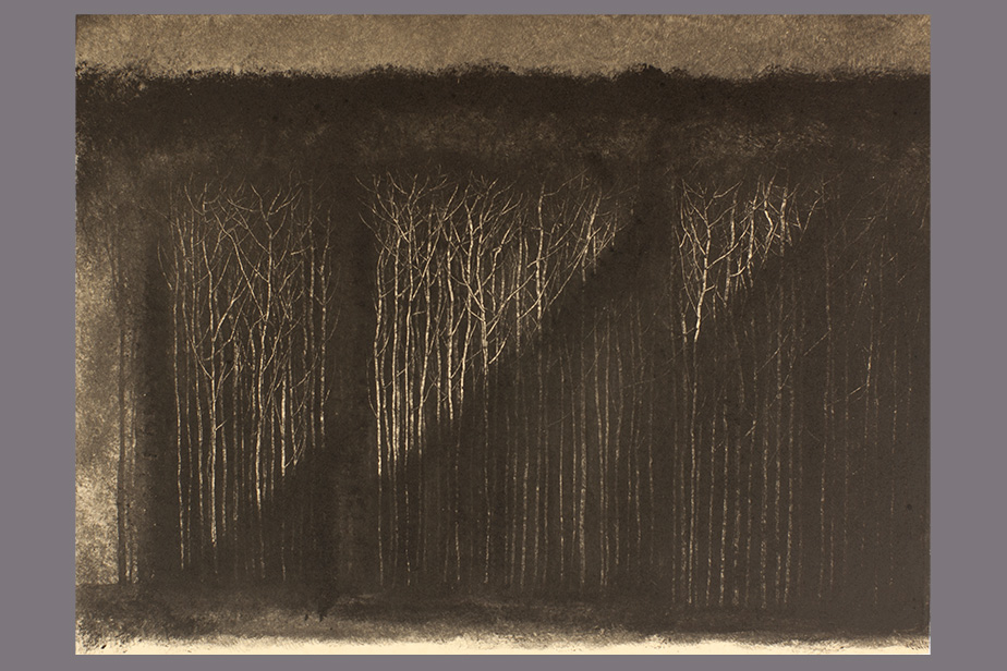 Monotype - Lumière, foret - Gerard Jan