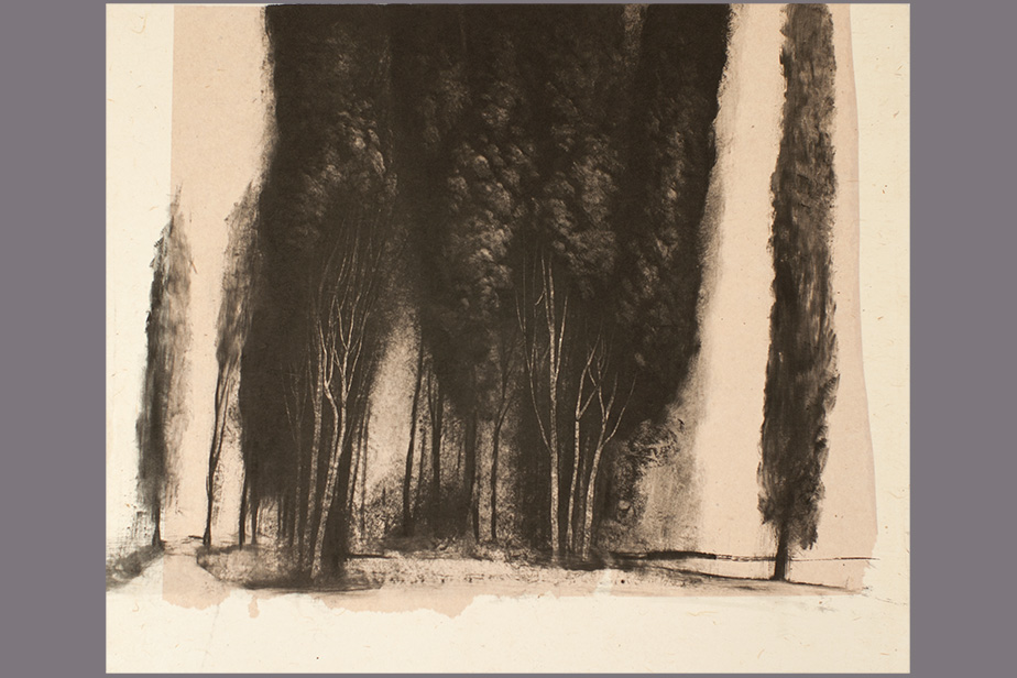 Monotype - Grands cyprès, villa Adrien - Gerard Jan