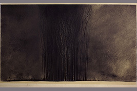 Monotype - Groupe d'arbres, crépuscule - Gérard Jan