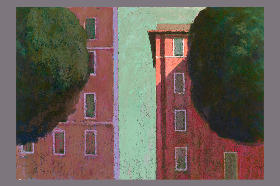 Pastel - Deux immeubles, Gènes - Gerard Jan