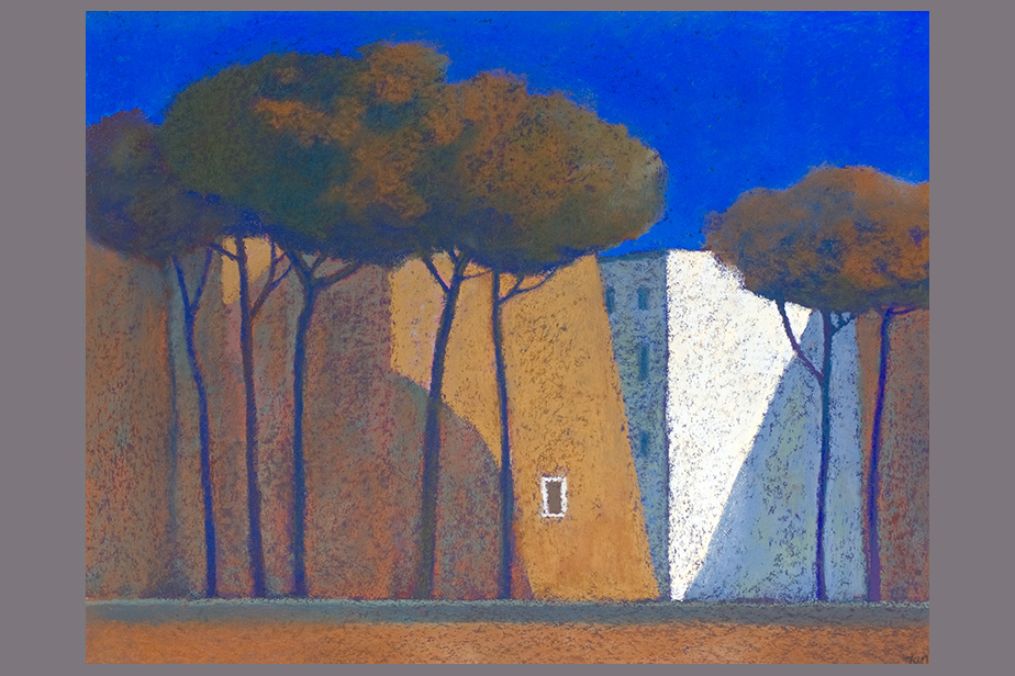 Pastel - Façade, soir - Gerard Jan