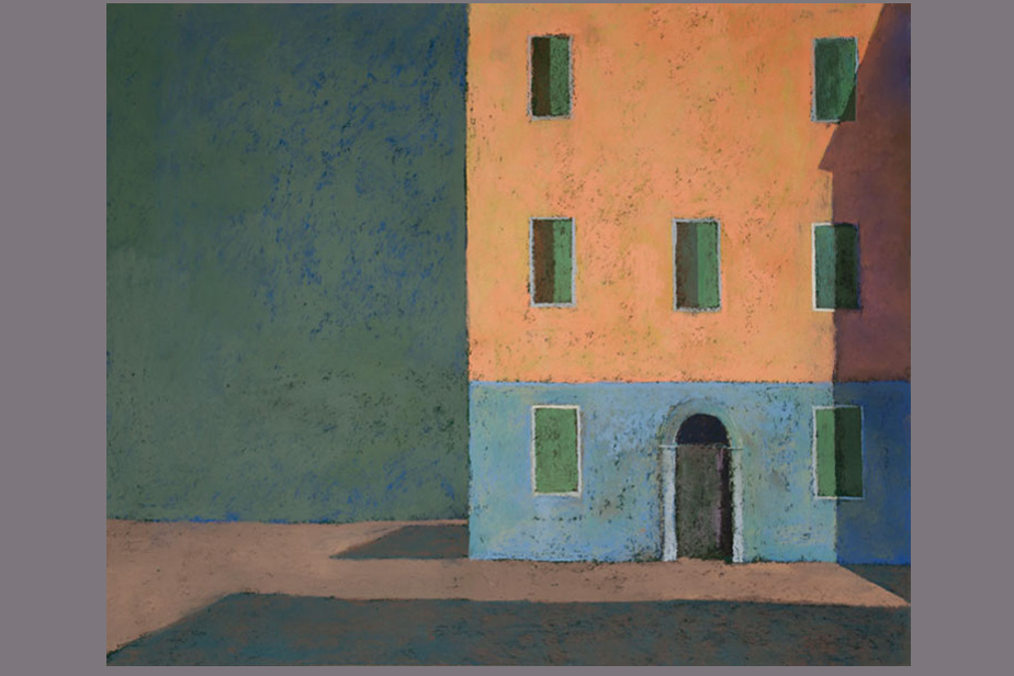 Pastel - Façade orange et bleue - Gerard Jan