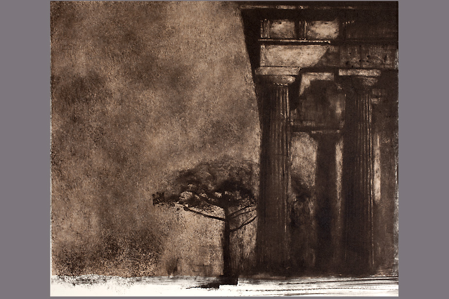 Monotype - Temple, Paestum - Gerard Jan