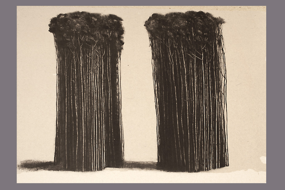 Monotype - Deux ramiers - Gerard Jan