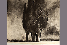 Monotype - Arbres vers Menaggio - Gérard Jan