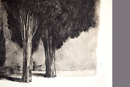 Monotype - Orvieto, deux arbres - Gérard Jan