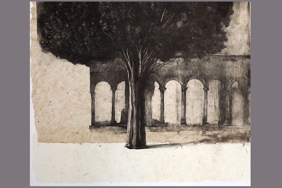 Monotype - Arbre et arcades, Lac Majeur - Gerard Jan