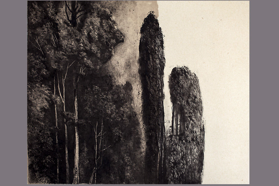 Monotype - Parc au bord du lac - Gerard Jan