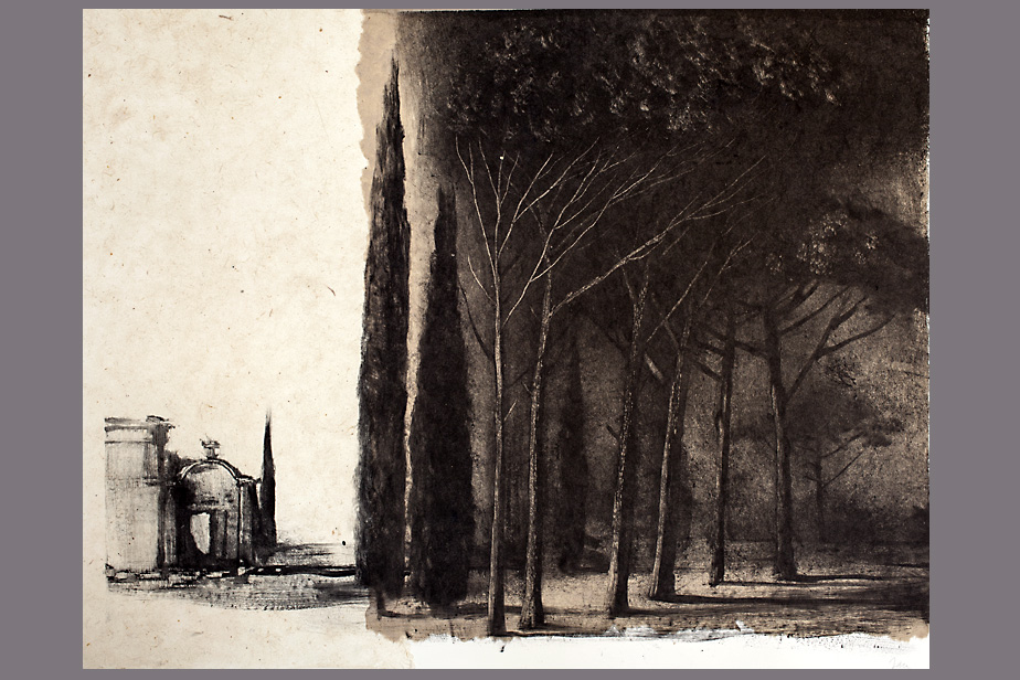 Monotype - Parc, Villa Lante - Gerard Jan