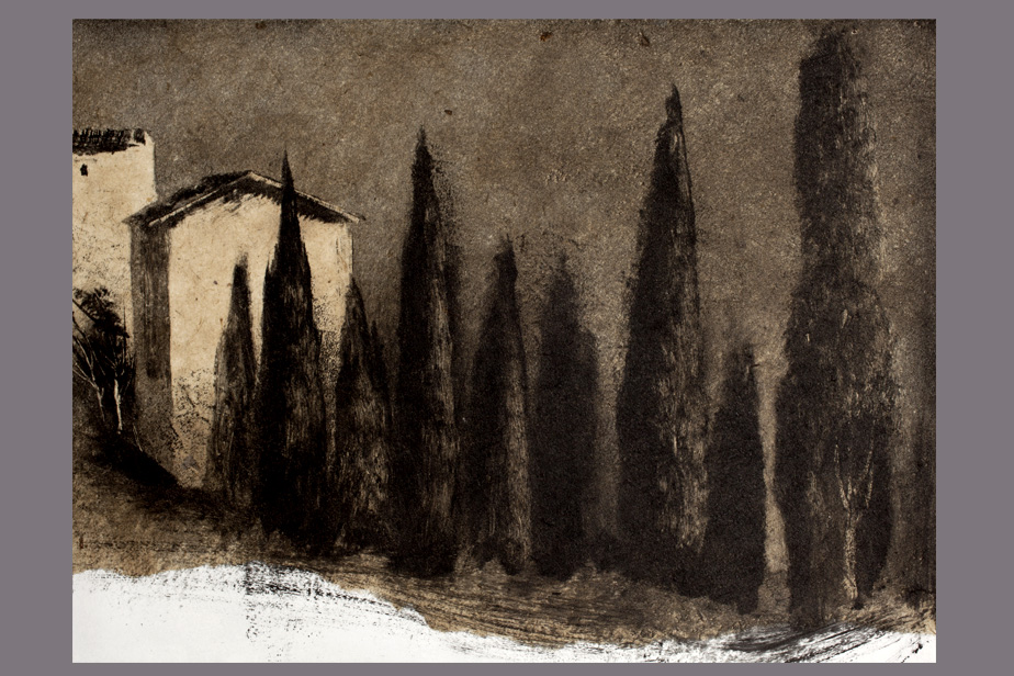 monotype - Cyprès, Argens - Gerard Jan