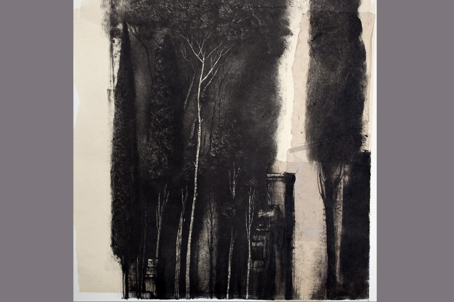 Monotype - Cyprès, Villa Lante - Gerard Jan