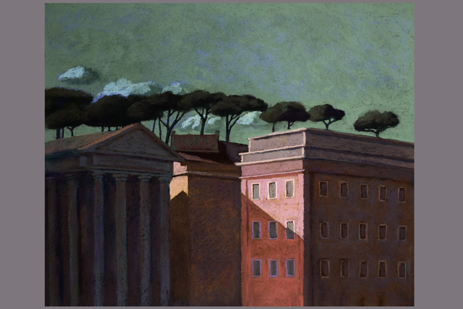 Pastel - Place Saint-pierre, Rome - Gerard Jan