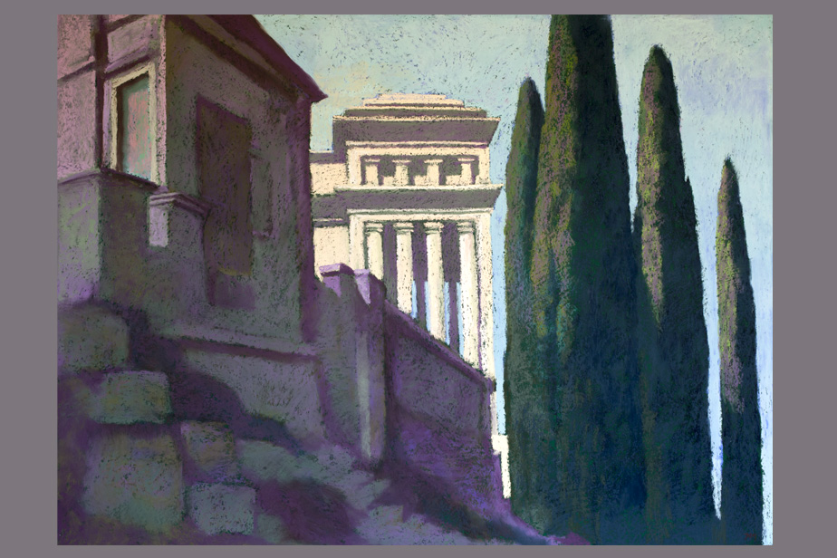 Pastel - Vue de Rome - Gérard Jan