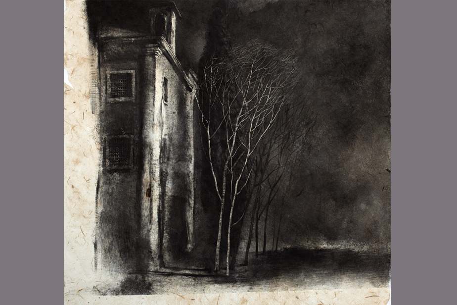 Monotype - Chapelle et arbres, Lisbonne - Gerard Jan