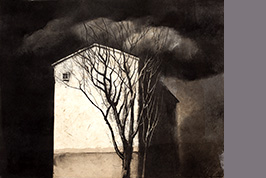 Monotype - Immeuble sous un nuage - Gérard Jan