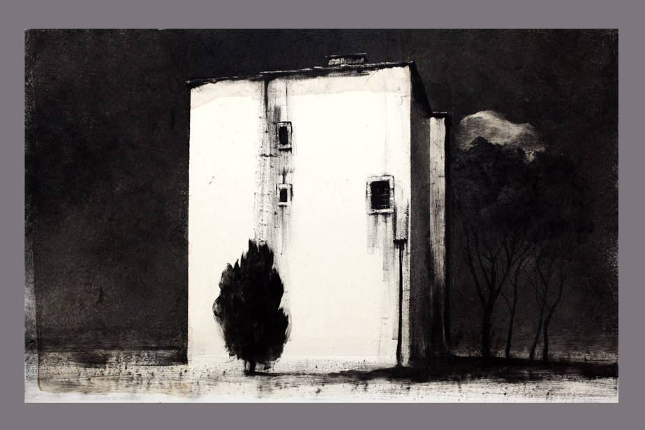 Monotype - Façade et arbre, Narbonne - Gerard Jan