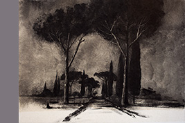 Monotype - Pins et cyprès sur la via Appia - Gérard Jan