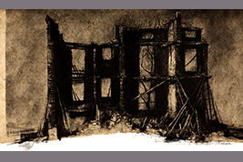 Monotype - Ruine à Belchite - Gérard Jan