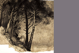 Monotype - Arbres sur le versant - Gérard Jan