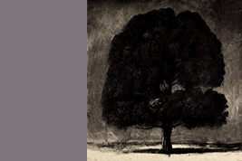 Monotype - Mur et deux arbres - Gérard Jan