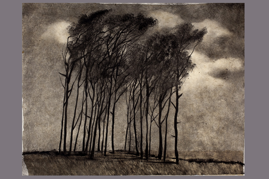 Monotype - Arbres dans le vent - Gerard Jan