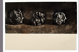 Monotype - Trois boulettes de papier - Gérard Jan