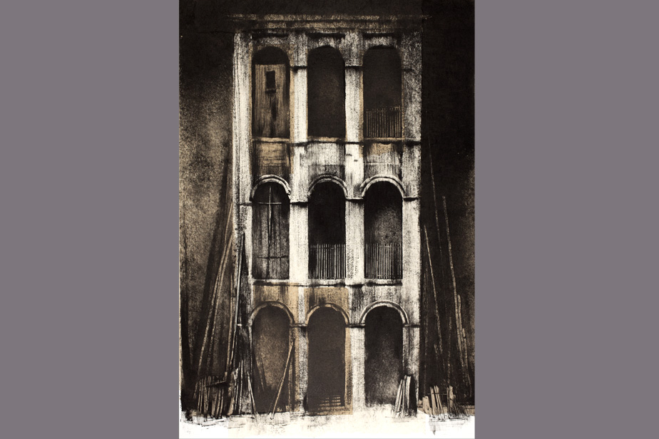 Monotype - Façade d'un immeuble - Gerard Jan