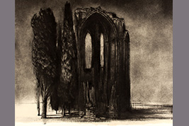 Monotype - Abbaye en ruine - Gérard Jan