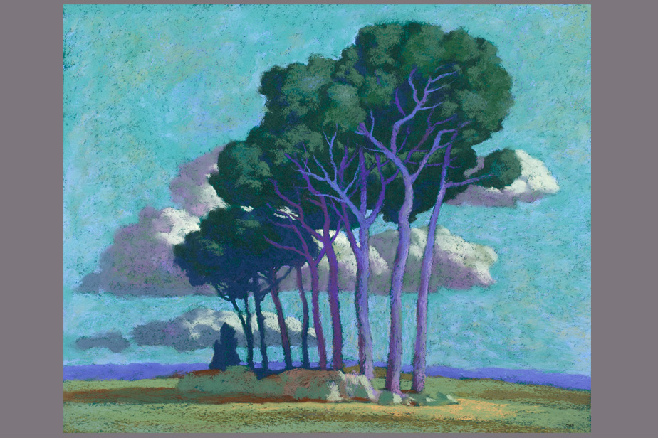 Pastel - Pins et nuages dans la plaine - Gerard Jan