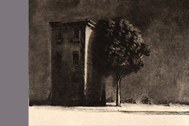Monotype - Immeuble et arbre à Palerme - Gérard Jan
