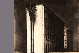 Monotype - Immeuble et palmier à Syracuse - Gérard Jan