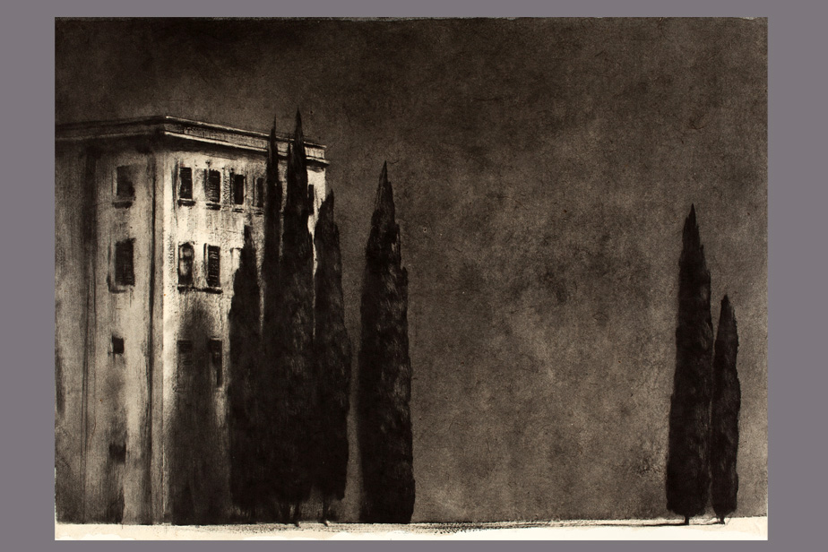 Monotype - Vue d'un immeuble, Palerme - Gerard Jan