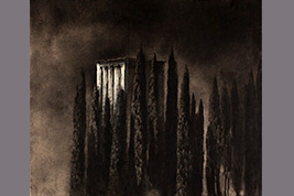 Monotype - Bâtisse et cyprès, Palerme - Gérard Jan