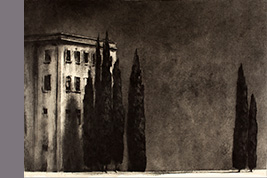Monotype - Vue d'un immeuble, Palerme - Gérard Jan