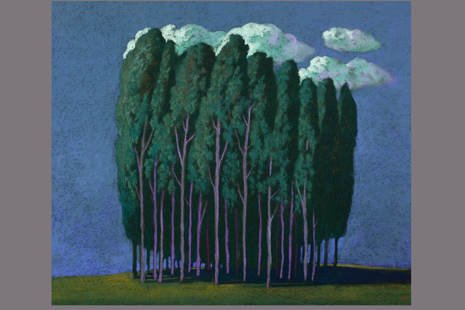 Pastel - Peupliers et nuages - Gerard Jan