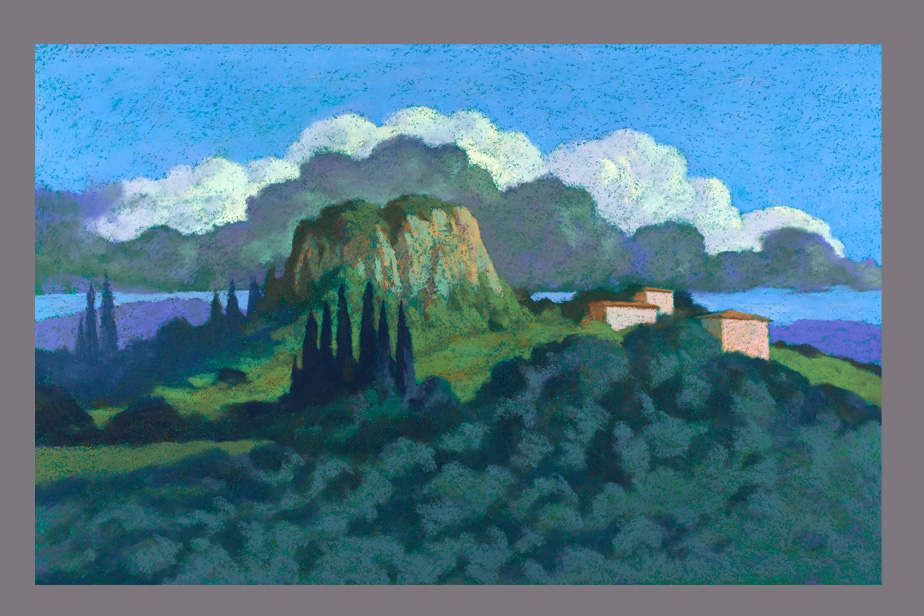 Pastel - Paysage, Orvieto - Gérard Jan