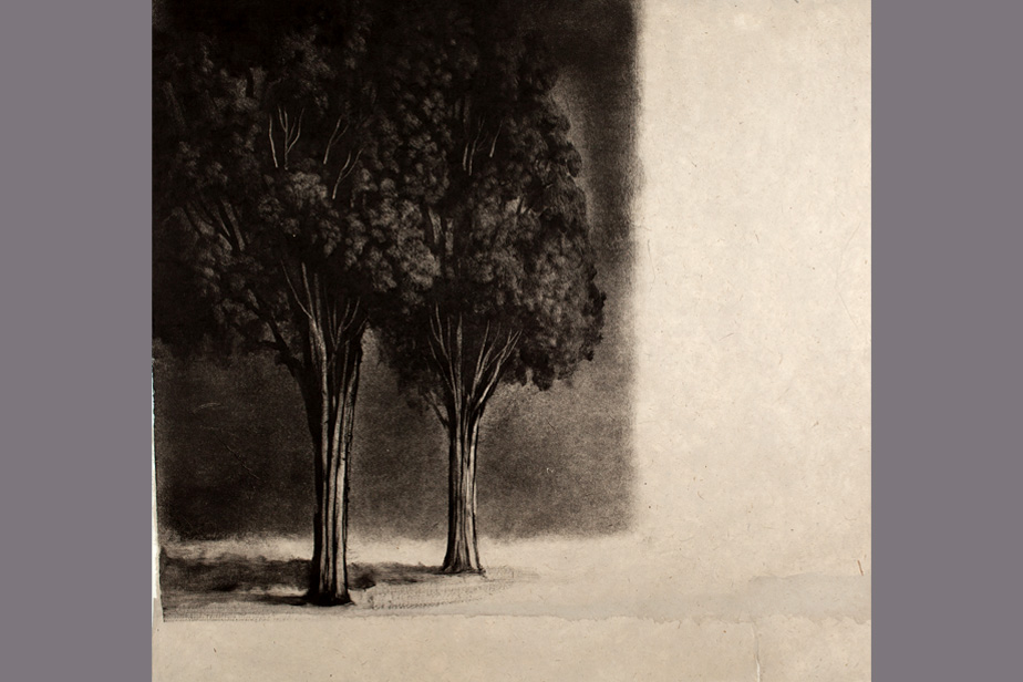 Monotype - Deux arbres, un soir - Gerard Jan