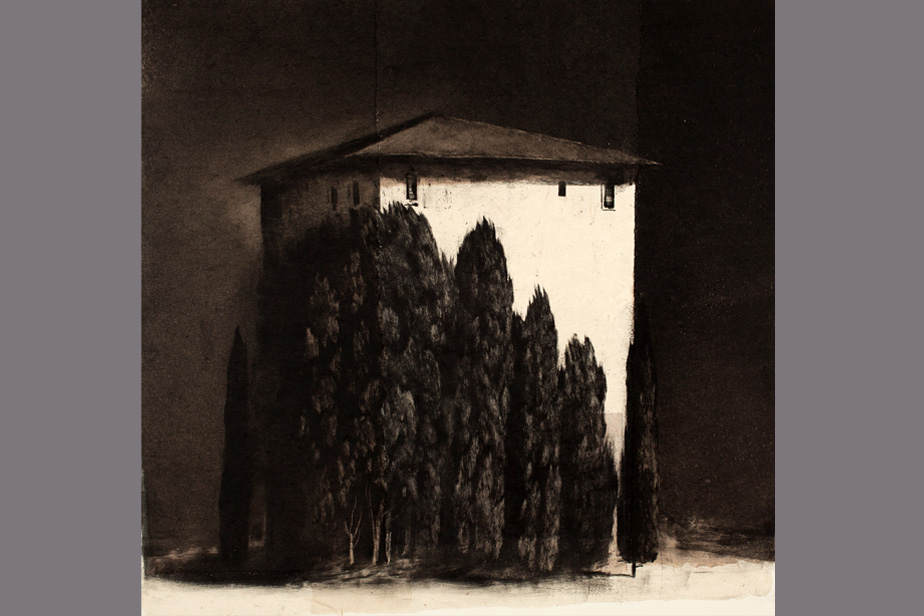 Monotype - Façade à Roquebrun - Gérard Jan