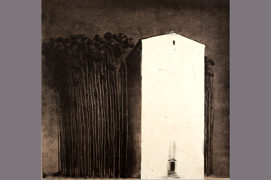 monotype - Façade à coté de la forêt - Gérard Jan