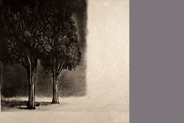 Monotype - Deux arbres, un soir - Gérard Jan
