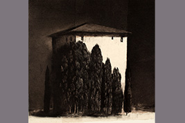 Monotype - Façade à Roquebrun - Gérard Jan