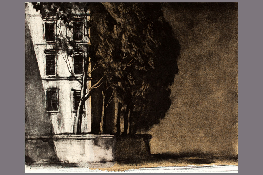 Monotype - Angle d'immeuble à Palerme - Gerard Jan