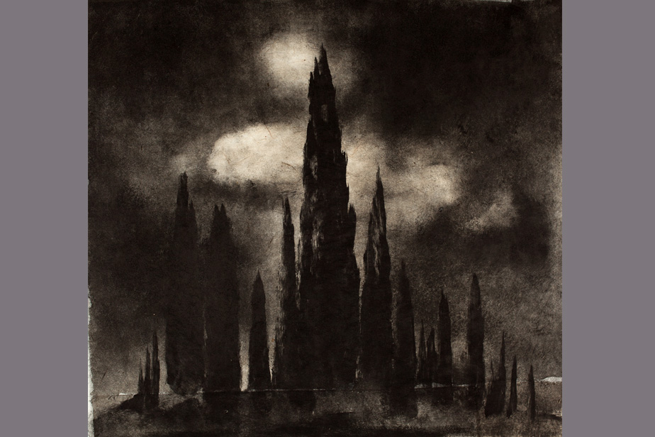 Monotype - Cyprès, serre d'Oupia - Gerard Jan