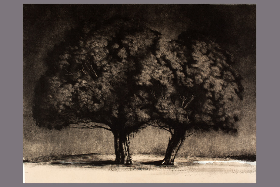 monotype - Deux arbres - Gerard Jan