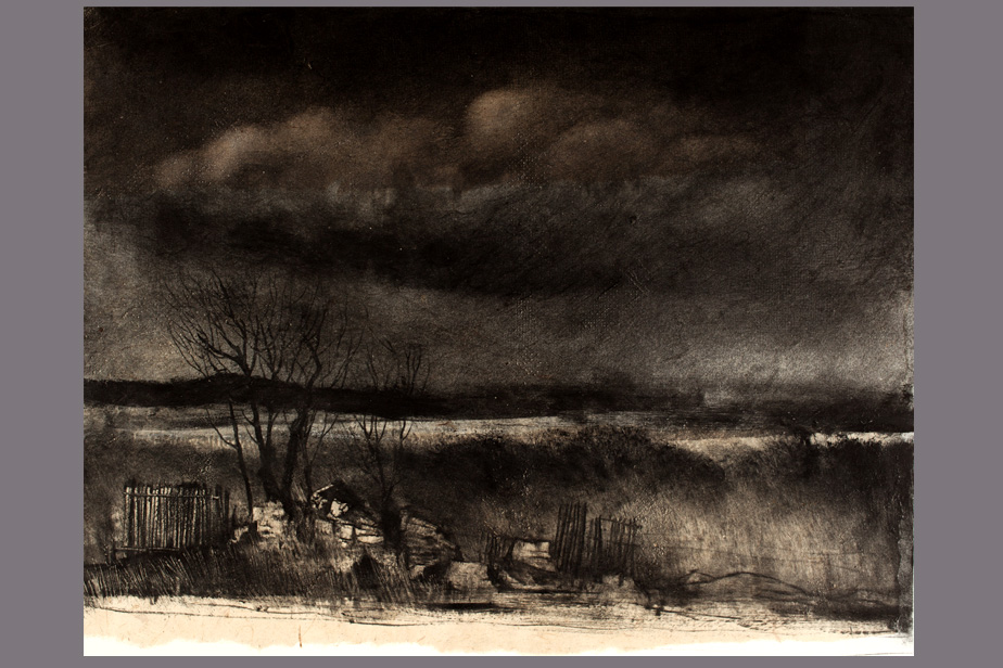 Monotype - Vestiges dans la plaine - Gerard Jan