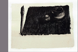 Monotype - Pinceau, natte, deux pots - Gérard Jan