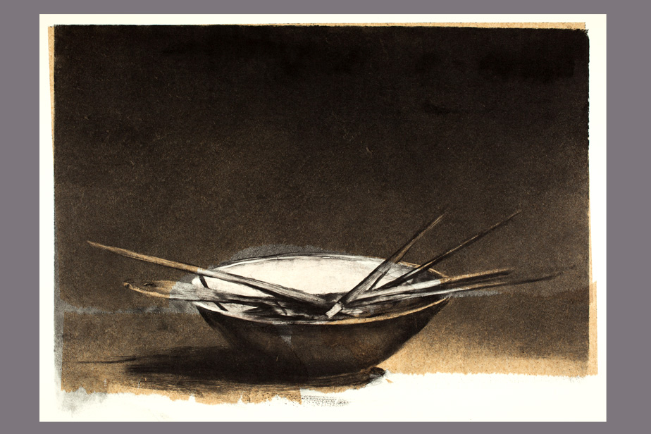 Monotype - Pinceaux dans une coupe - Gérard Jan